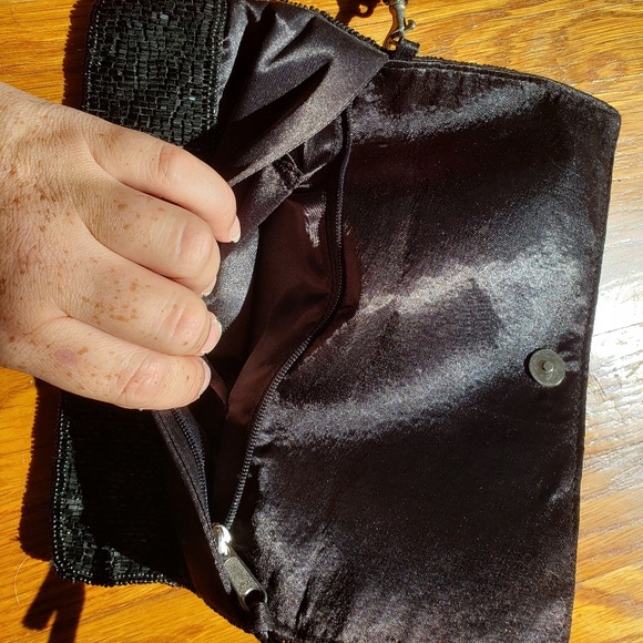 Express Beaded Black and Grey Clutch - Picture 2 of 7